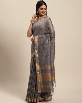 bhagalpuri traditional saree with tassel