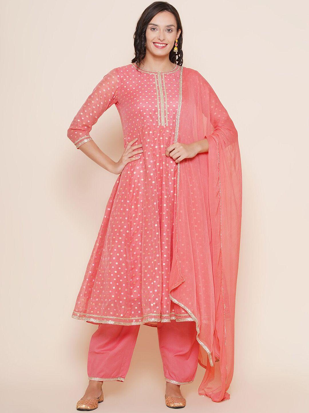 bhama couture chanderi silk anarkali kurta with paijamas & with dupatta