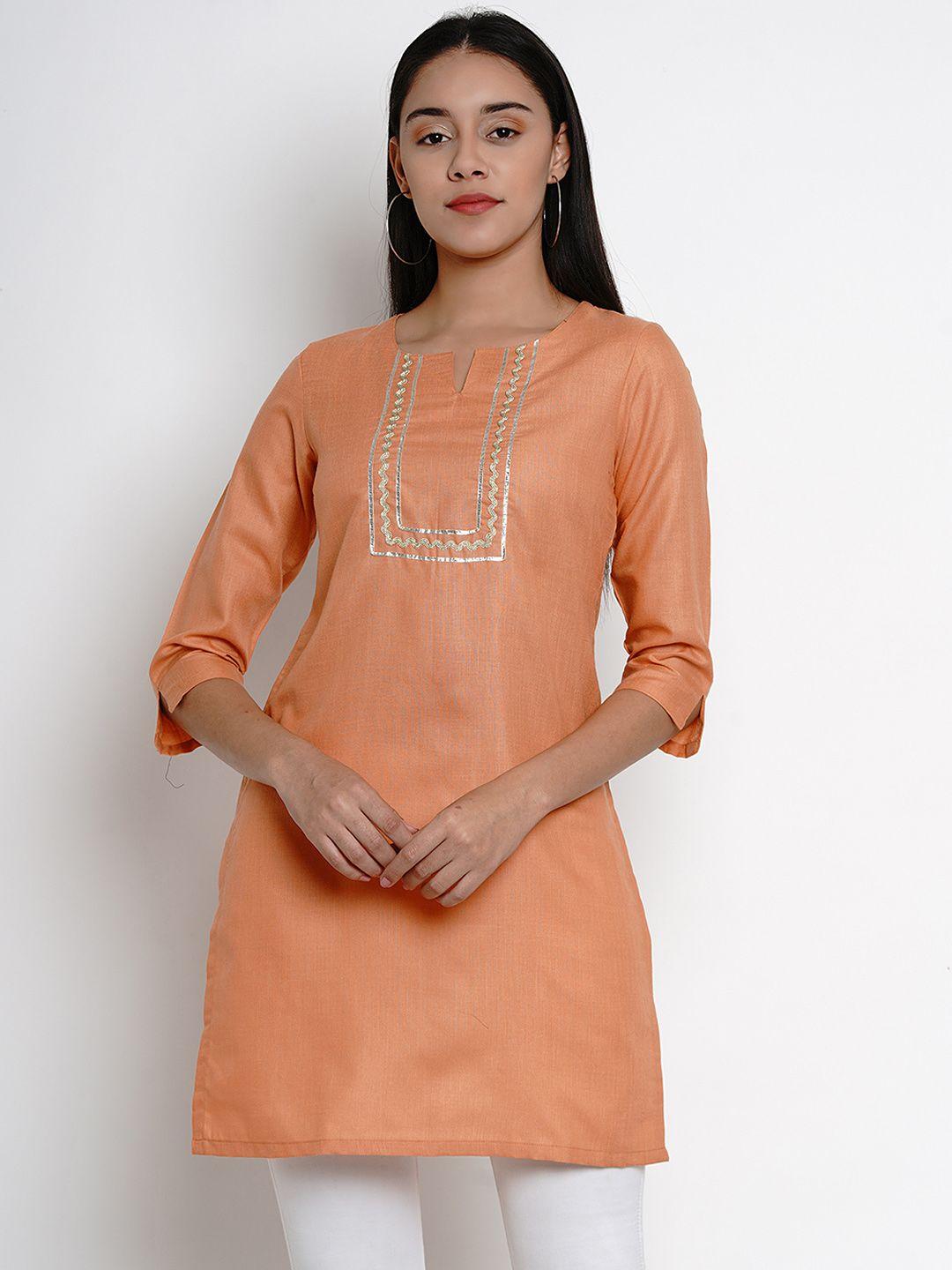 bhama couture orange tunic with gota detailing