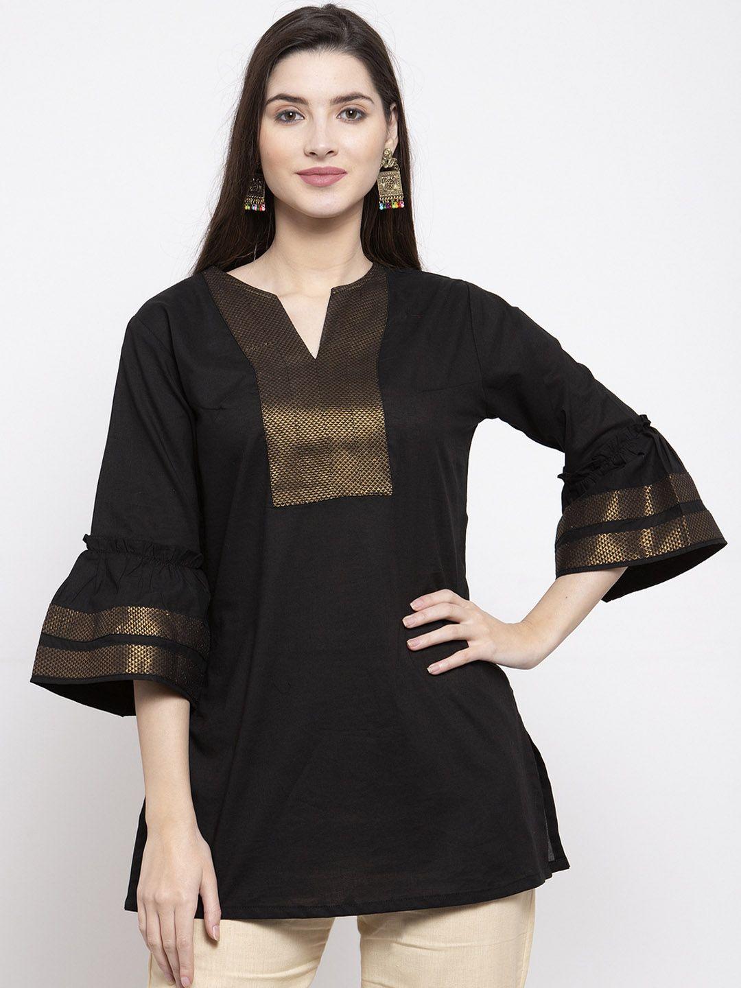 bhama couture women black solid tunic