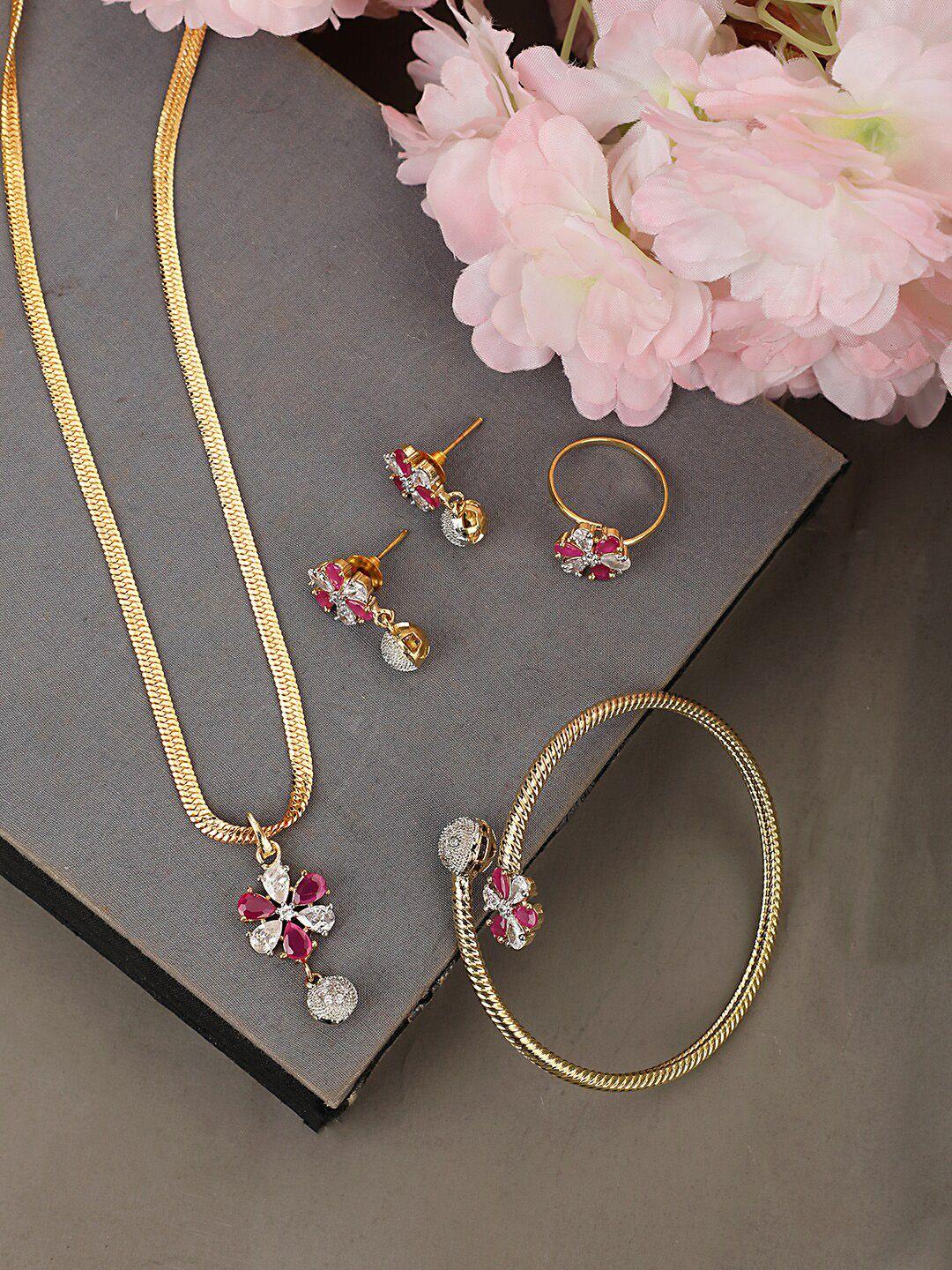 bhana fashion  magenta jewellery set