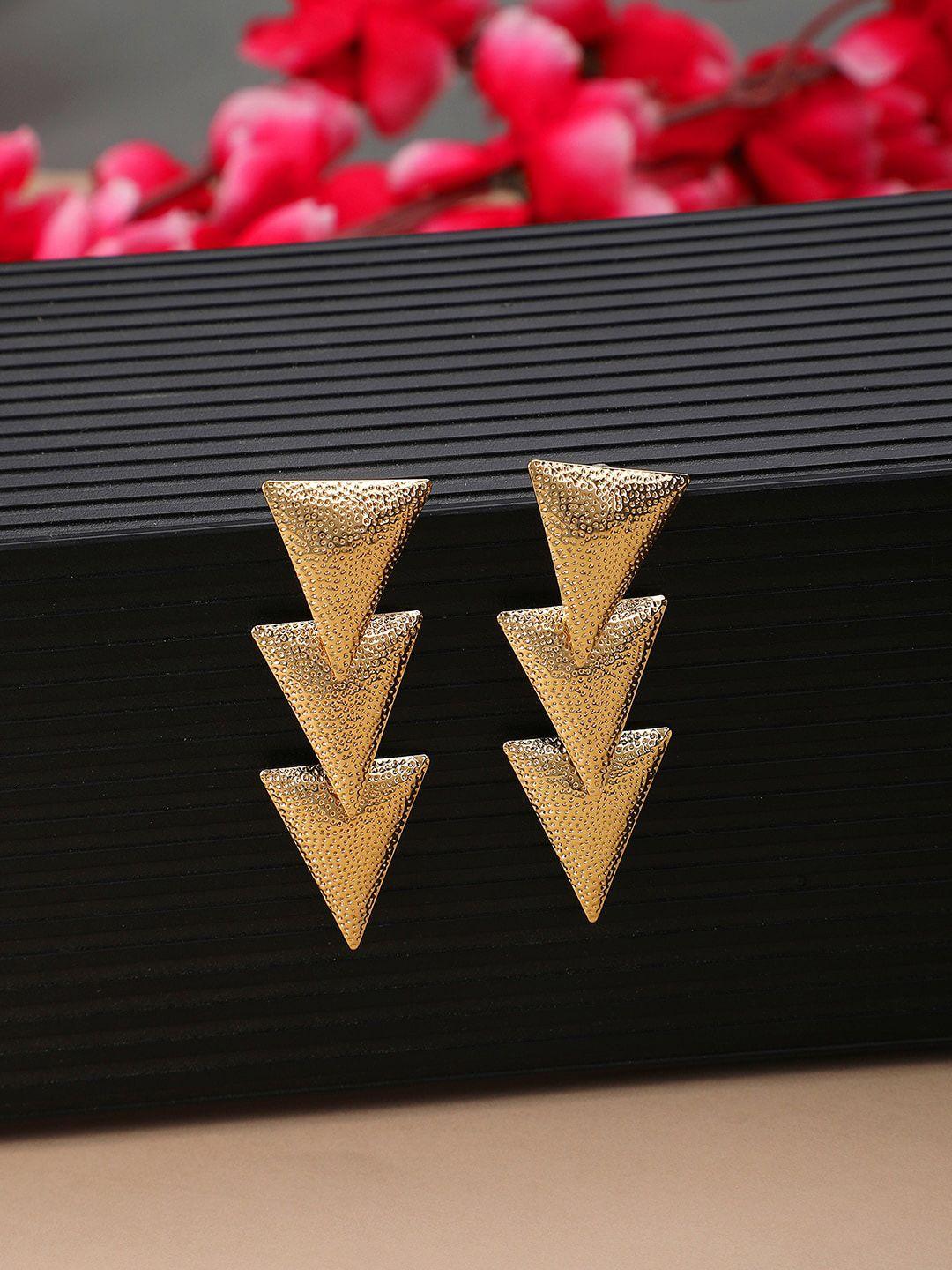 bhana fashion gold-plated triangular drop earrings