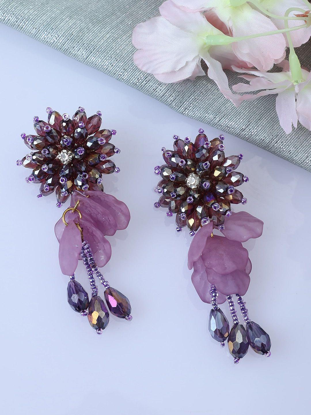 bhana fashion mauve contemporary drop earrings