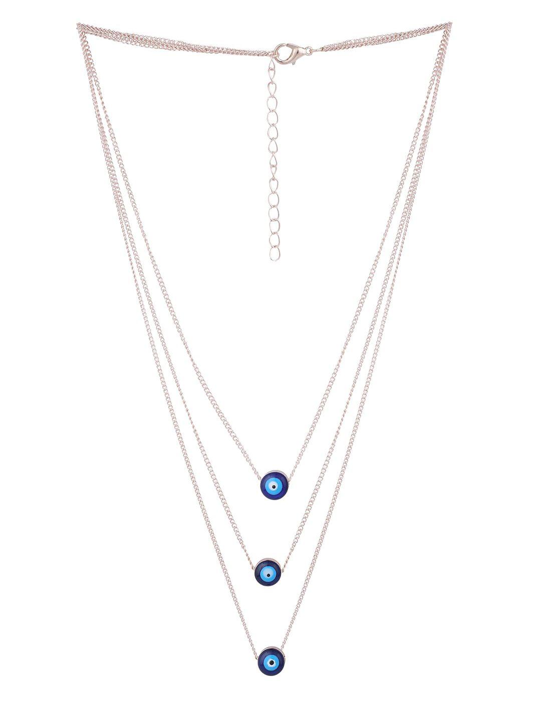 bhana fashion rose gold & navy blue rose gold-plated layered necklace