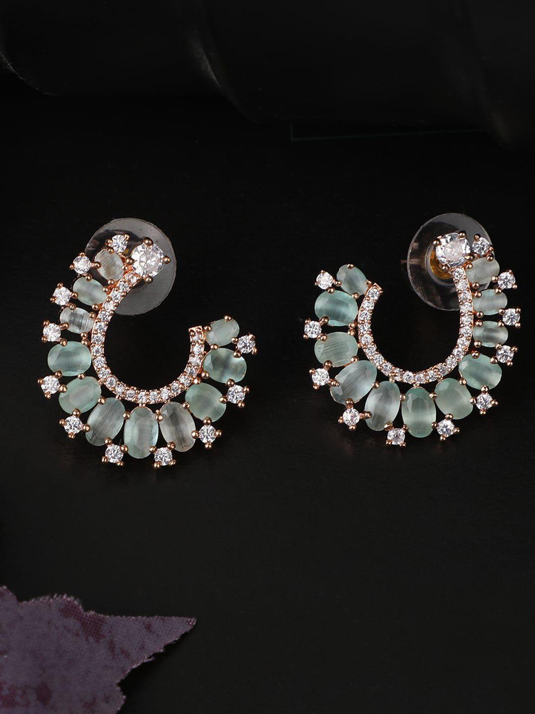 bhana fashion sea green contemporary studs earrings