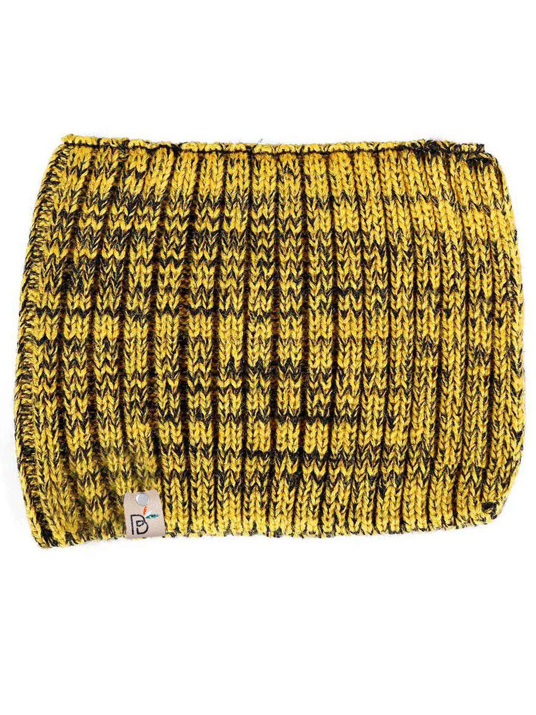 bharatasya men yellow & black woolen headband