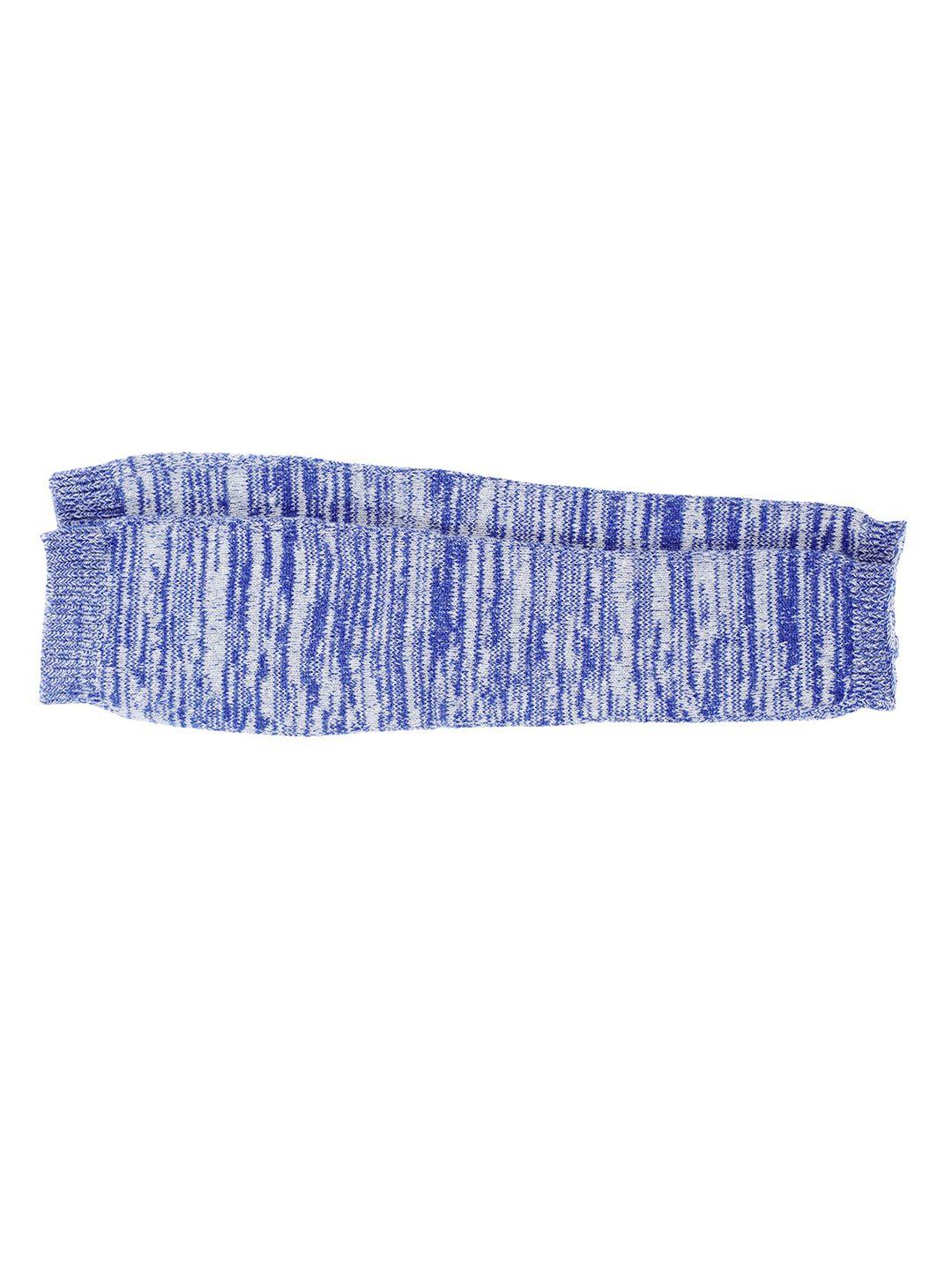 bharatasya blue self-design cotton activewear sun protection arm sleeves cover