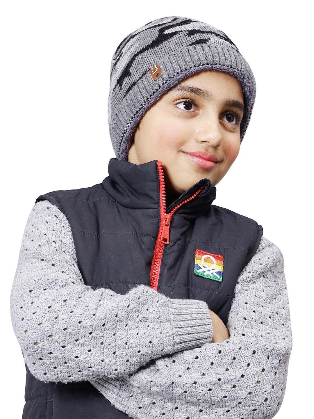 bharatasya girls self design acrylic beanie