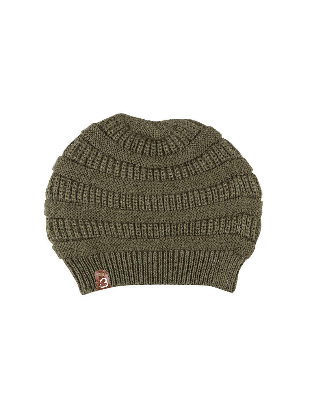 bharatasya men self design acrylic woollen beanie