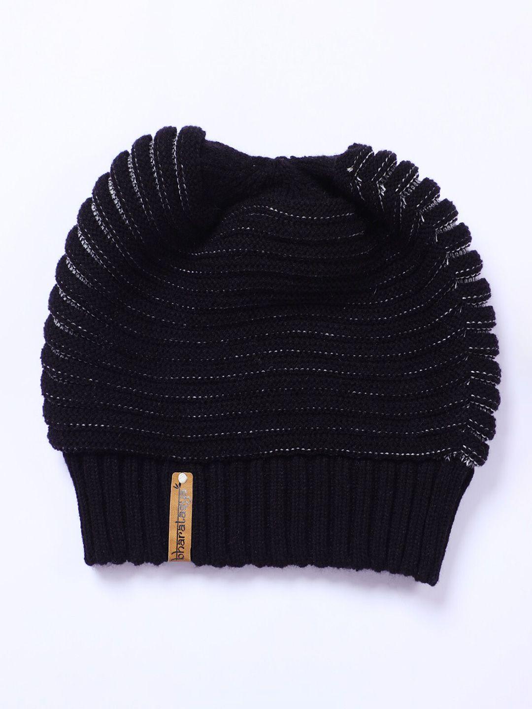 bharatasya unisex kids black beanie