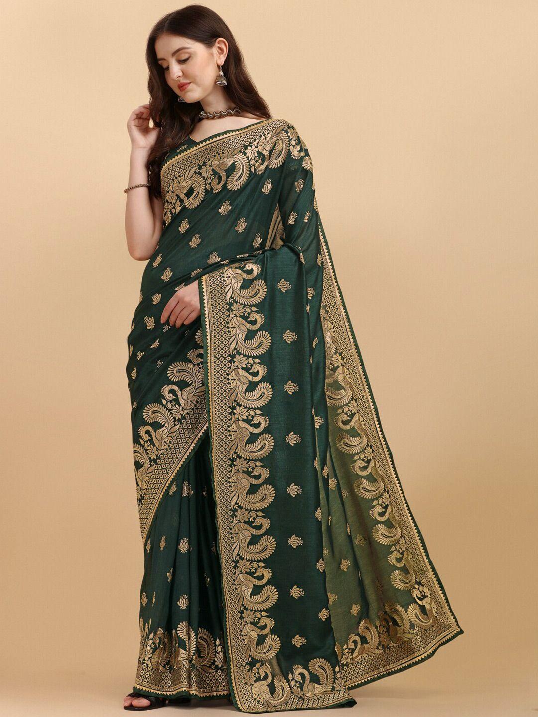 bhavyam  ethnic motifs embroidered art silk saree