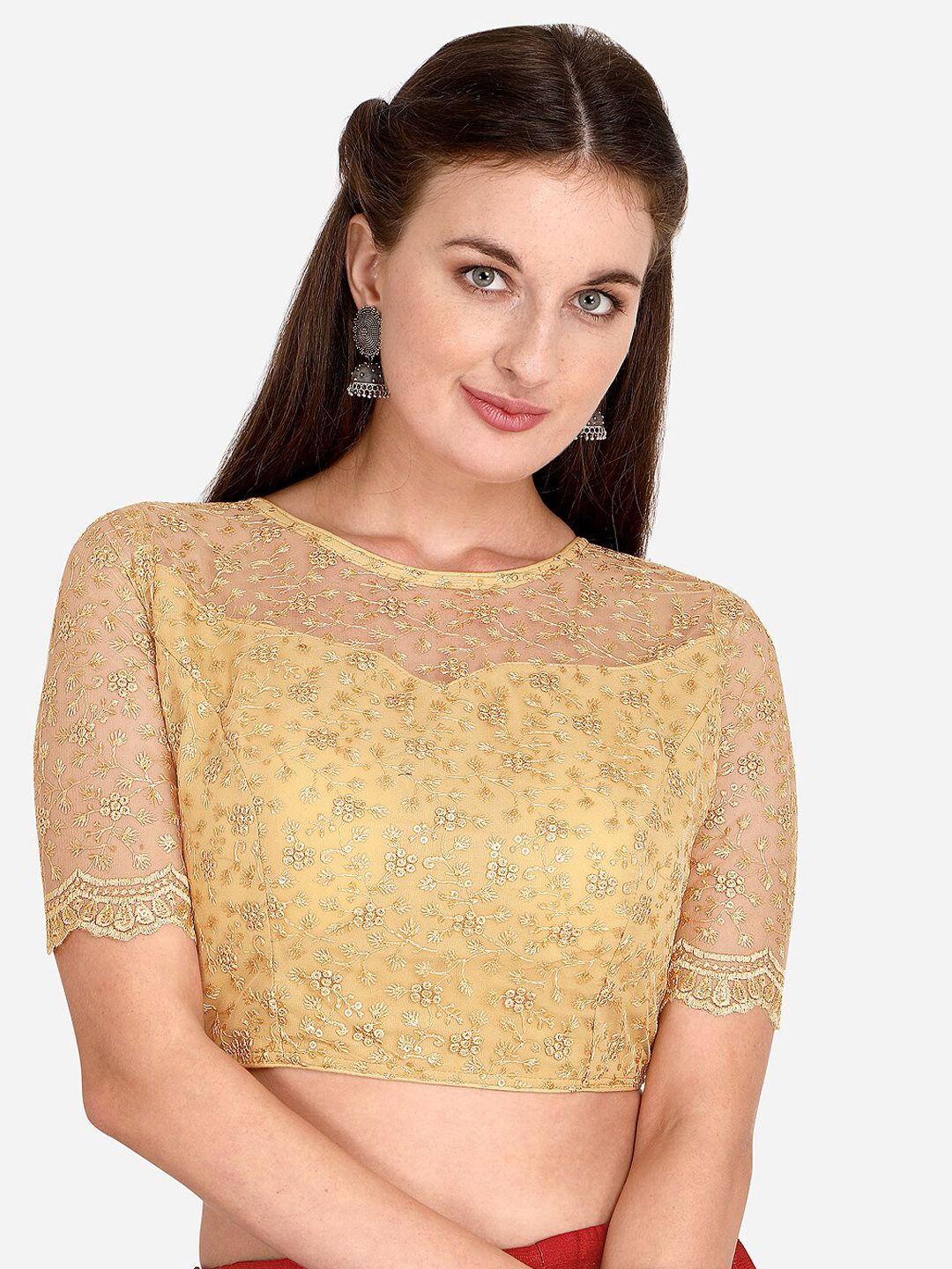bhavyam embroidered boat neck saree blouse