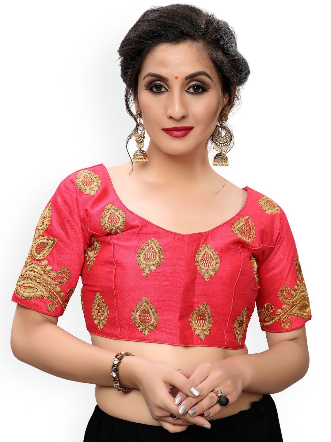 bhavyam embroidered round neck saree blouse
