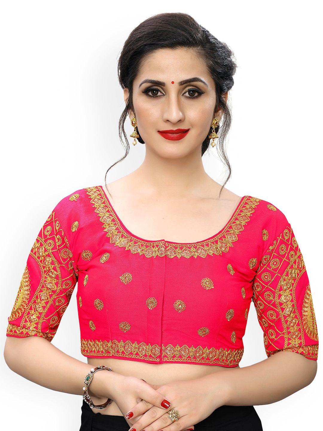 bhavyam embroidered round neck saree blouse