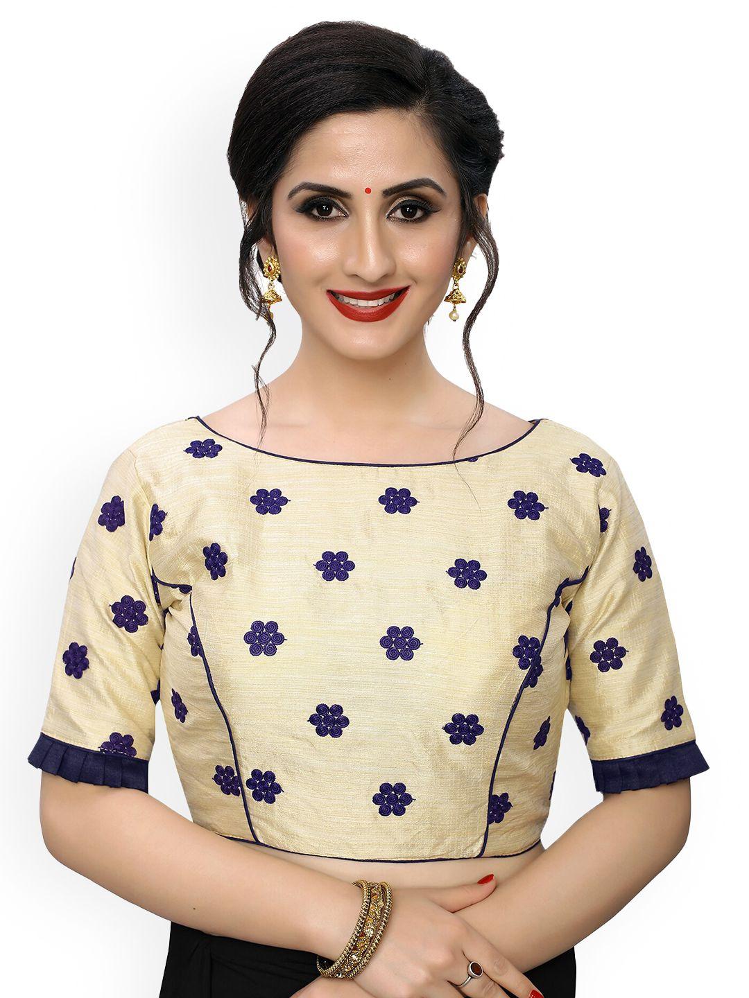 bhavyam embroidered silk saree blouse
