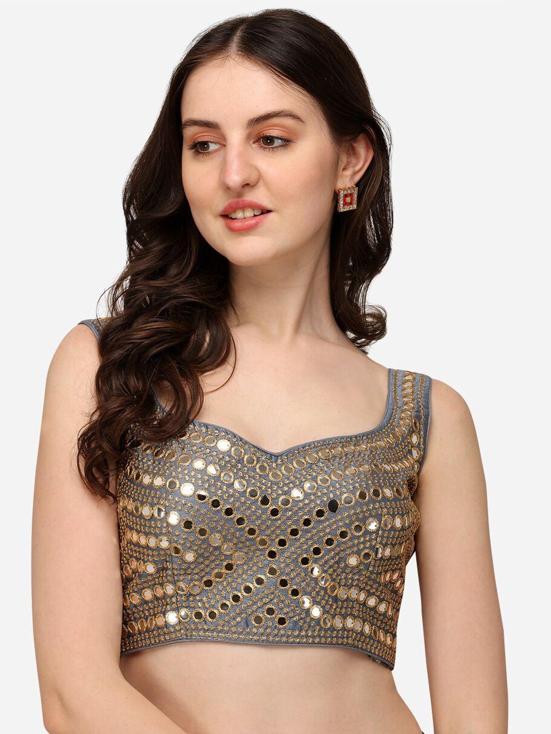 bhavyam embroidered sweetheart neck saree blouse