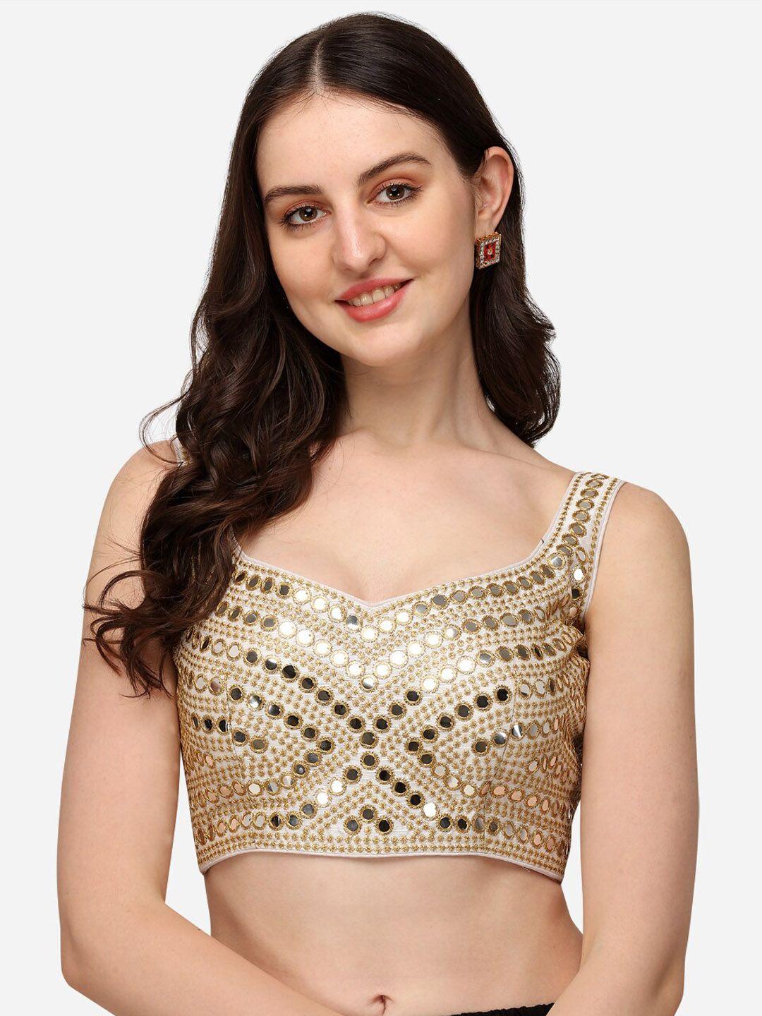 bhavyam embroidered sweetheart neck saree blouse