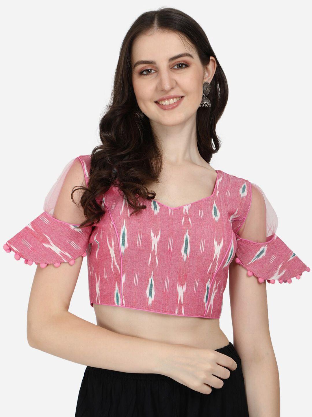 bhavyam printed v-neck cotton blouse