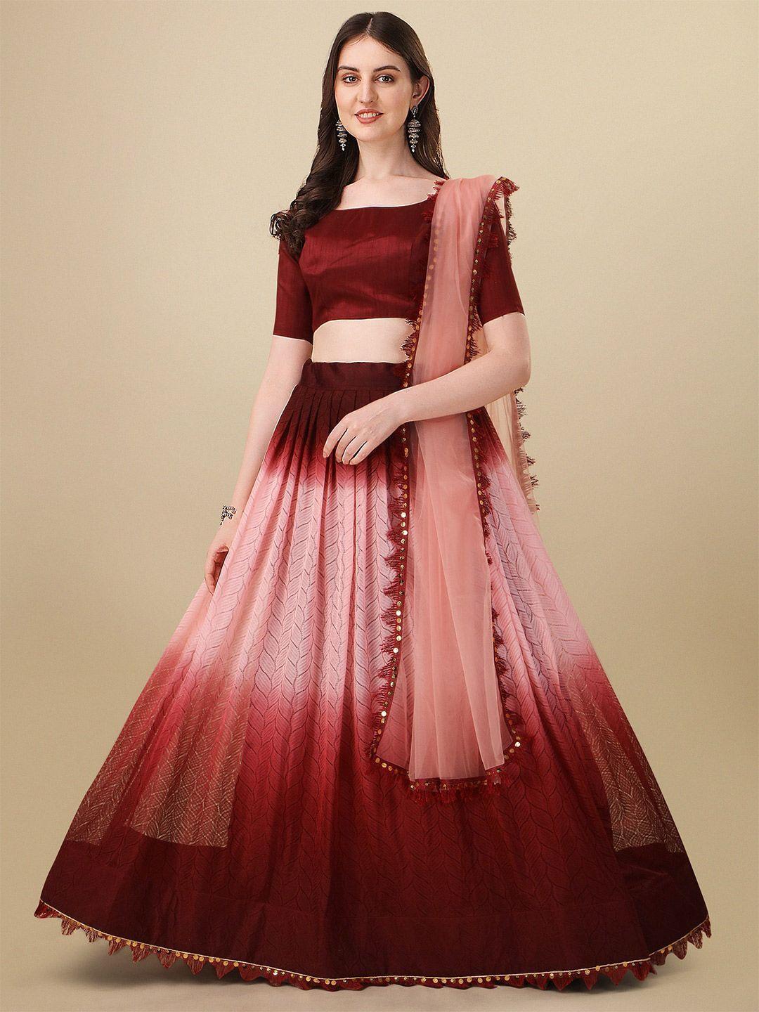 bhavyam semi-stitched lehenga & unstitched blouse with dupatta