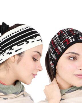 bhcombo-161120-001-004 pack of 2 abstract print beanies cap