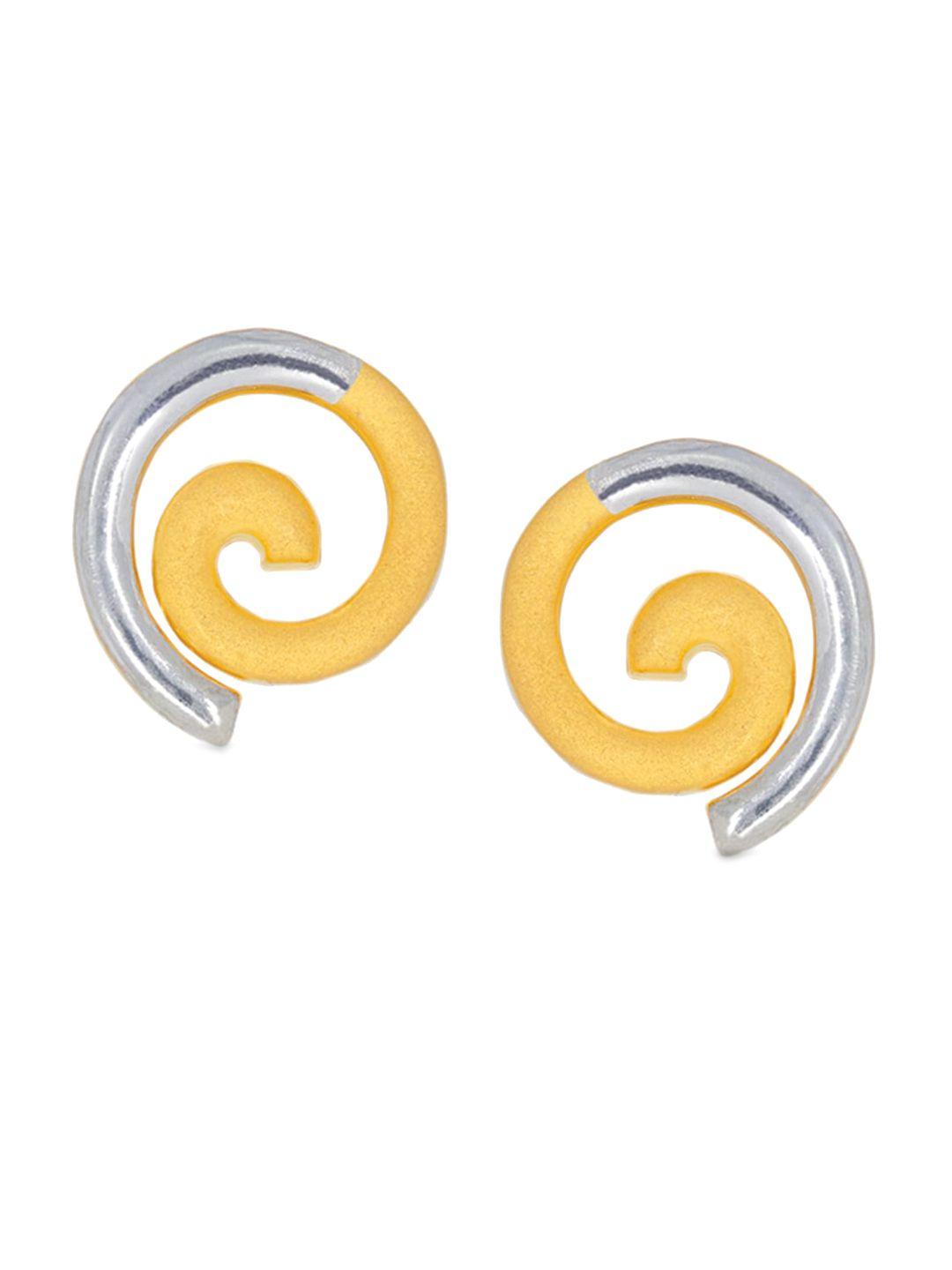 bhima seashell 22kt gold rhodium-plated detail stud earrings-3.75gm