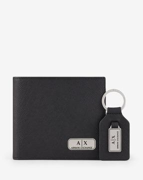 bi-fold wallet & key chain gift set
