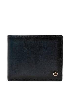 bi-fold wallet with metal logo