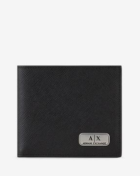 bi-fold wallet with metallic logo