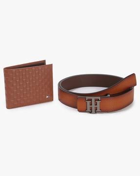 bi-fold wallet & belt gift set