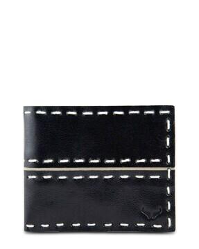 bi-fold wallet with contrast stitch