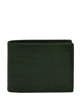 bi-fold wallet with embossed text