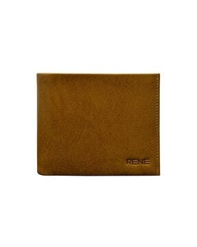 bi-fold wallet with embossed text