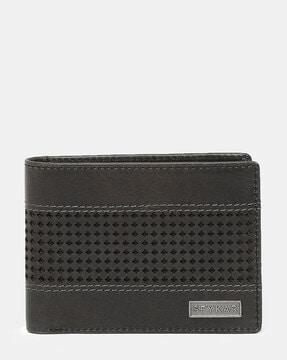 bi-fold wallet with logo applique