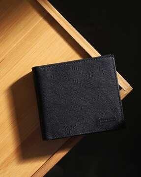 bi-fold wallet with logo patch