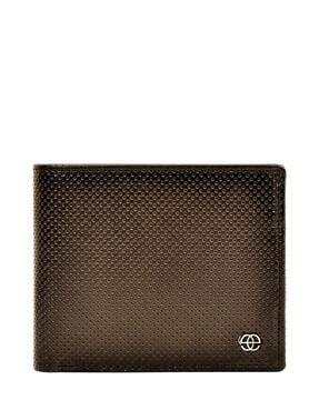 bi-fold wallet with metal logo