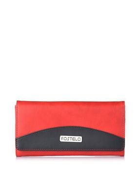 bi-folded clutch with external zip pocket