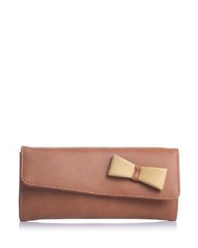 bi-folded clutch with external zip pocket