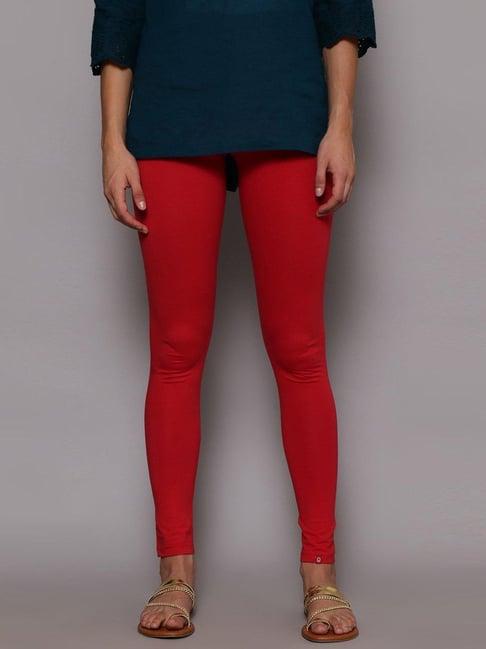 biba red cotton leggings