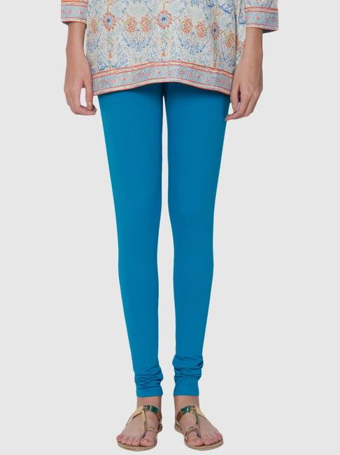 biba aqua blue regular fit churidar