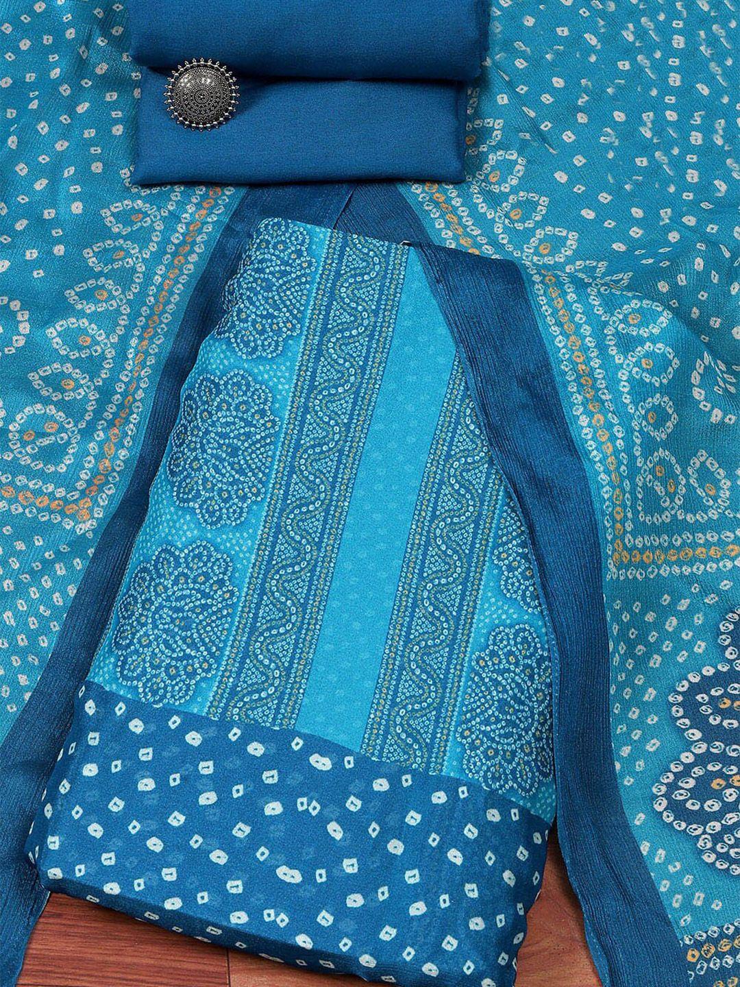 biba bandhani printed unstitched dress material
