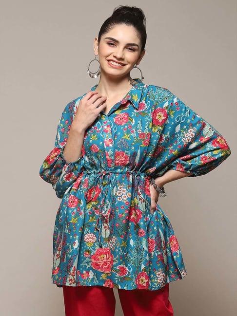 biba blue printed tunic