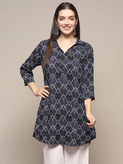 biba blue printed tunic