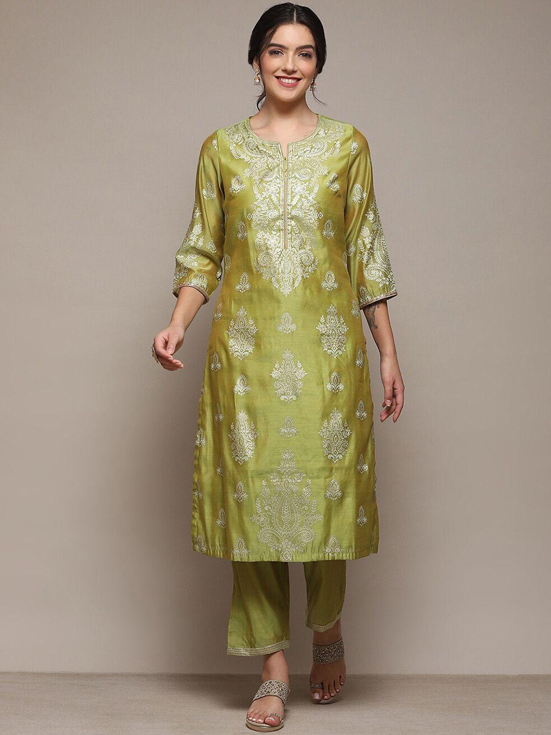 biba ethnic motifs printed regular kurta with palazzos