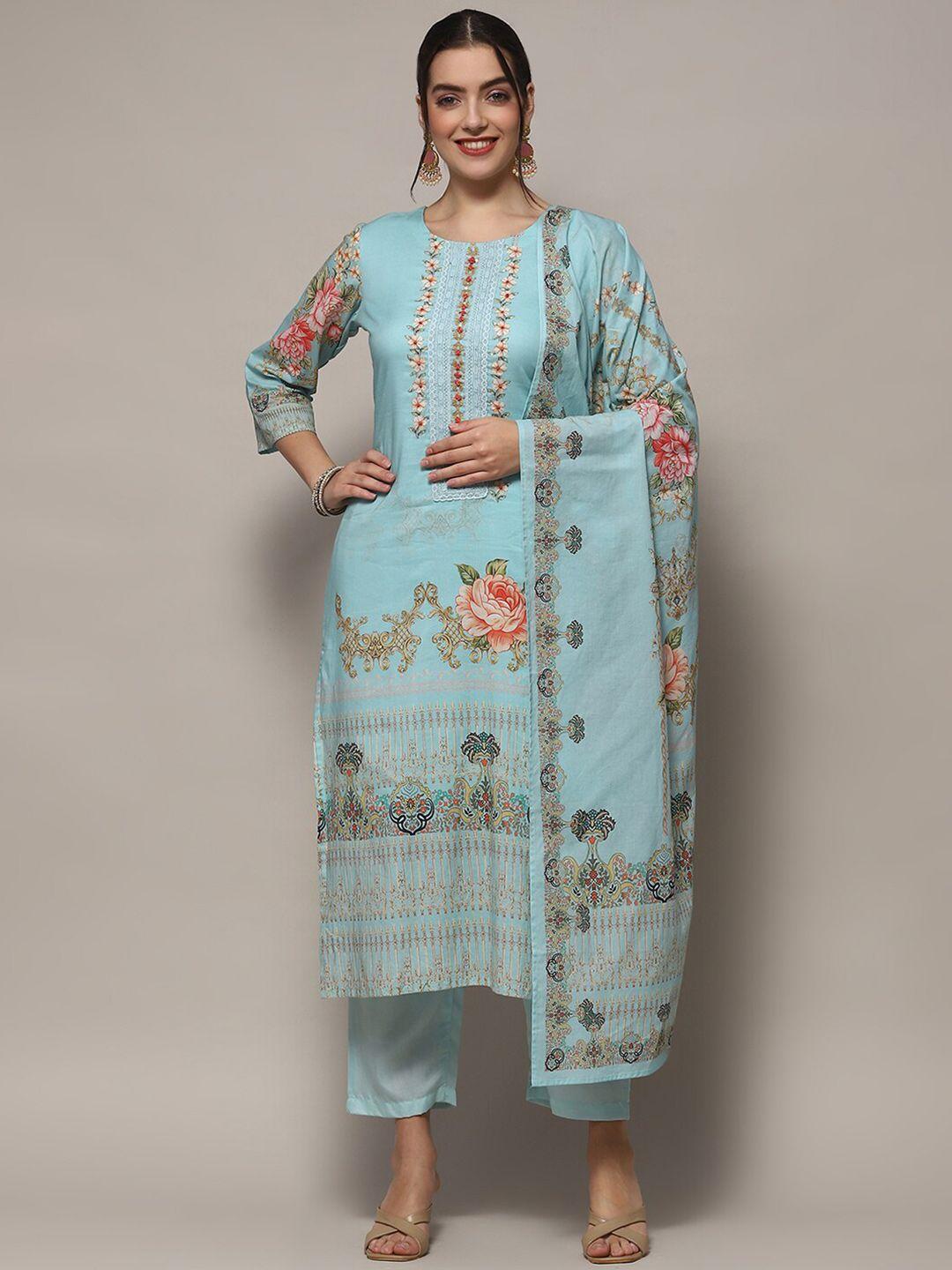 biba ethnic motifs printed sequinned unstitched dress material