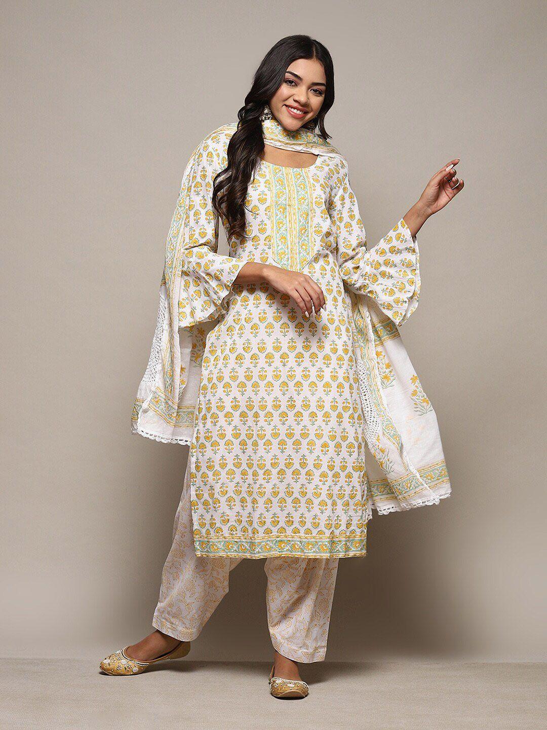 biba ethnic motifs printed unstitched dress material