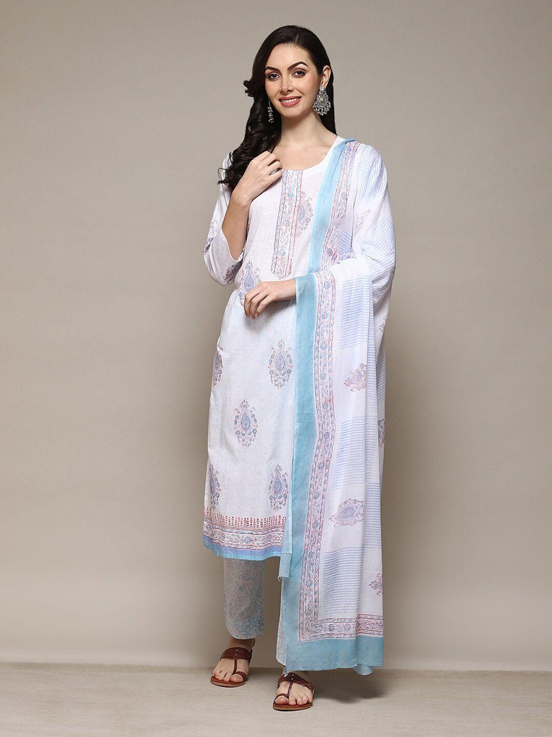 biba ethnic motifs printed unstitched dress material