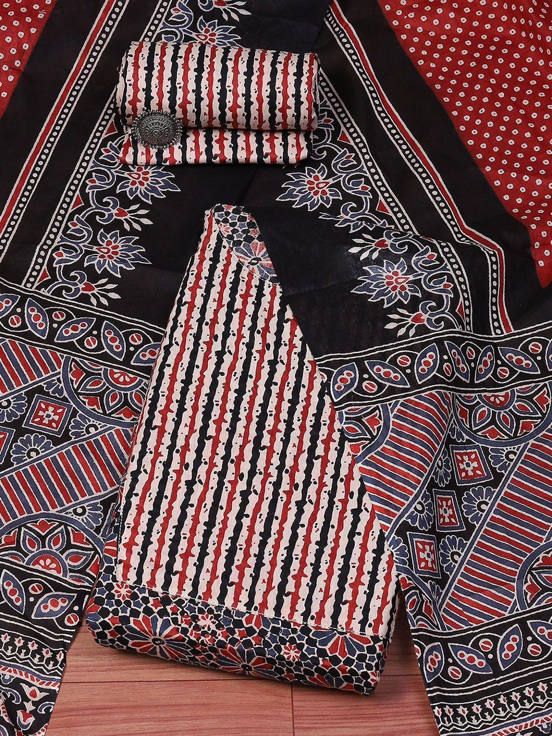 biba ethnic motifs printed unstitched dress material