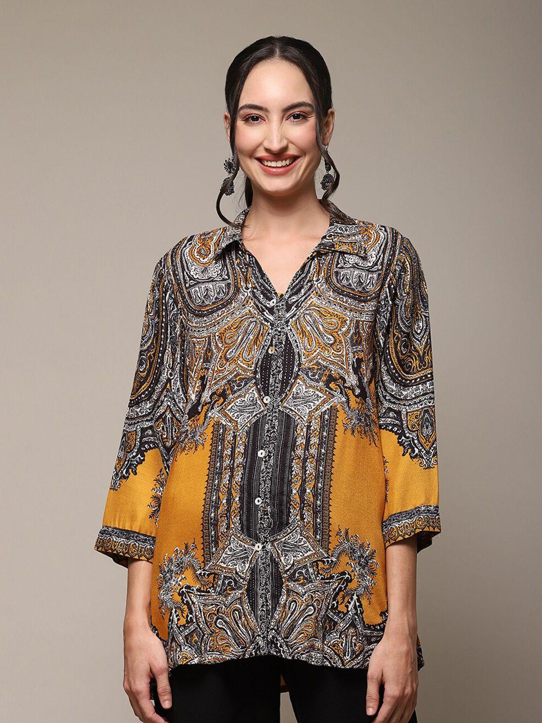 biba ethnic printed casual shirt