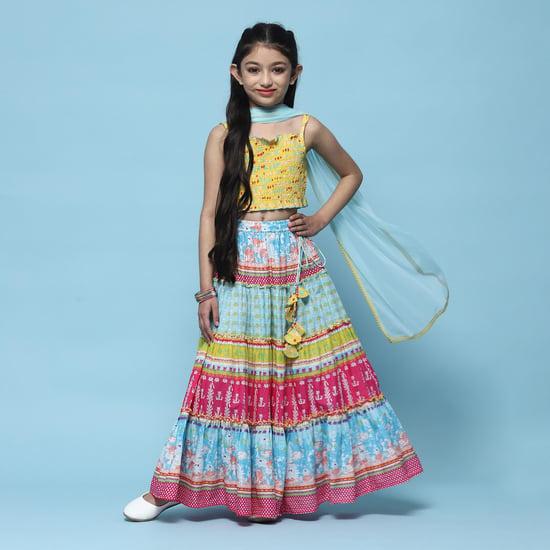 biba girls printed lehenga set