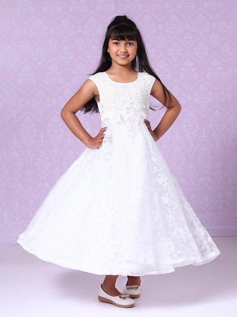 biba girls white self dress